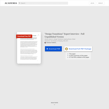 “Design Transitions” Expert Interview - Full Unpublished Version