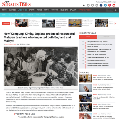 How ‘Kampung’ Kirkby, England produced resourceful Malayan teachers who impacted both England and Malaya! | New Straits Times