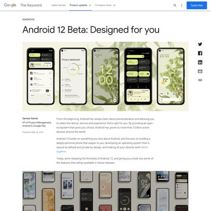 Android 12 Beta: Designed for you