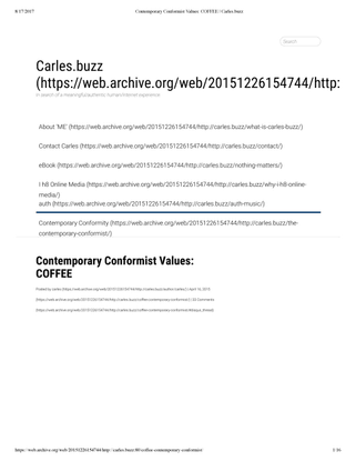 Contemporary Conformist Values - COFFEE
