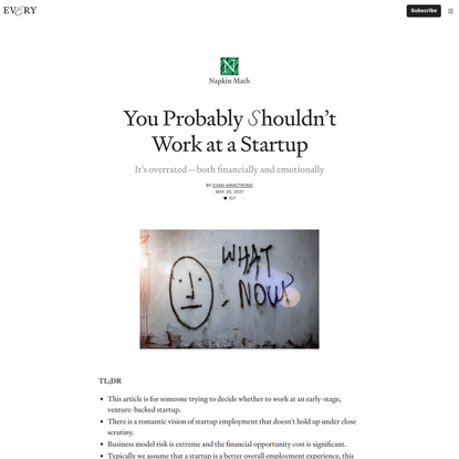 You Probably Shouldn’t Work at a Startup