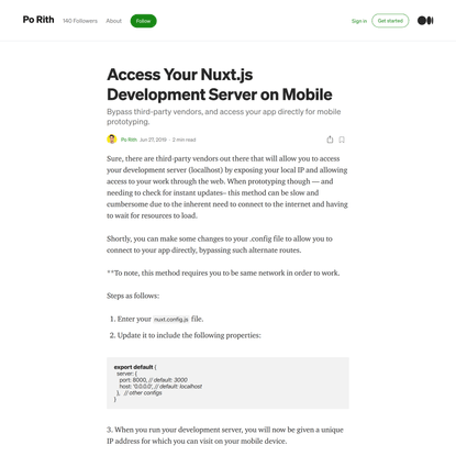 Access Your Nuxt.js Development Server on Mobile
