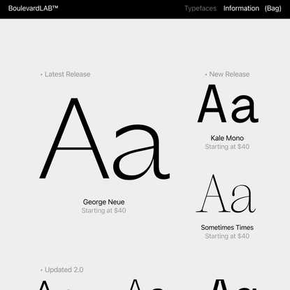 Typefaces — Boulevard LAB Type Foundry