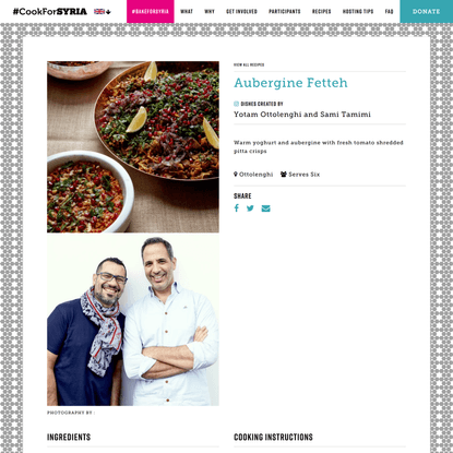 Aubergine Fetteh - Cook For Syria