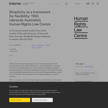 Simplicity as a framework for flexibility: TRiC rebrands Australia’s Human Rights Law Centre