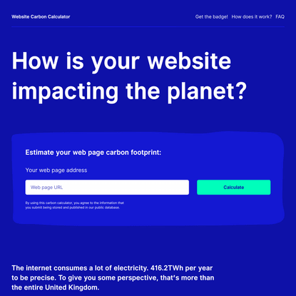 Website Carbon Calculator | How is your website impacting the planet?