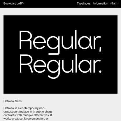 Oatmeal Sans - Boulevard LAB Type Foundry