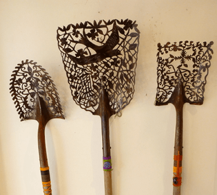 Laced shovels by Cal Lane 