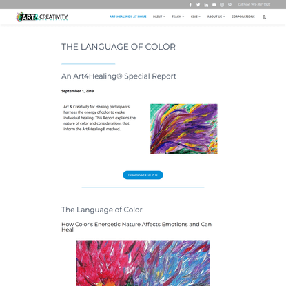 Special Report on The Language of Color - Art &amp; Creativity for Healing