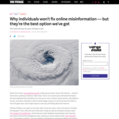 Why individuals won’t fix online misinformation — but they’re the best option we’ve got