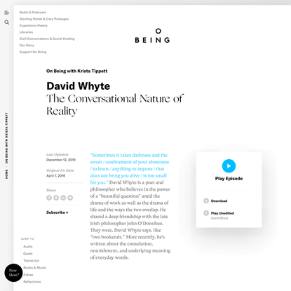 David Whyte w/ Krista Tippett
