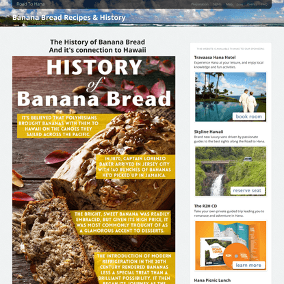 Maui's Banana Bread History, best spots baking and Recipe