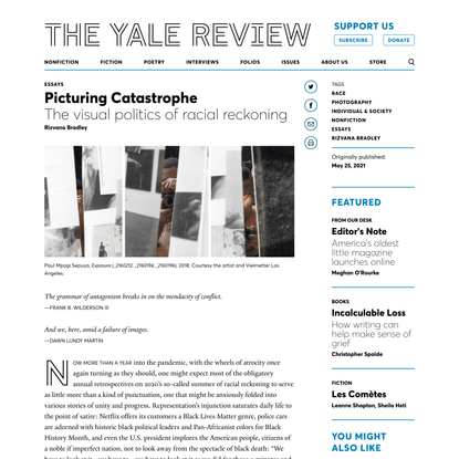 The Yale Review | Rizvana Bradley: "Picturing Catastrophe"