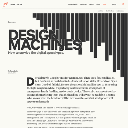 Design machines | Louder Than Ten