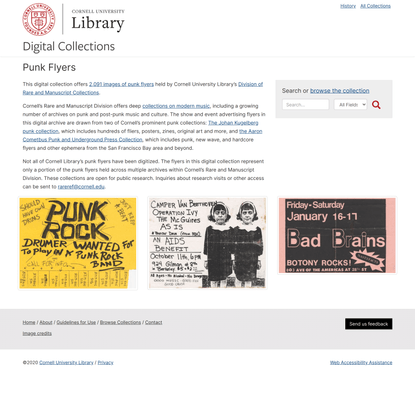 Punk Flyers | Cornell University Library Digital Collections