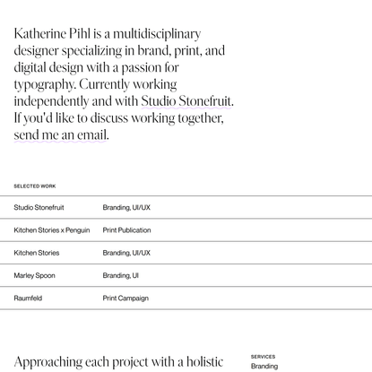Katherine Pihl | Multidisciplinary Designer