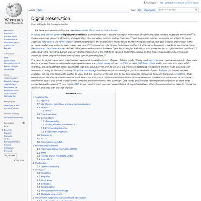 Digital preservation - Wikipedia