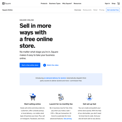 Sell Online - Build a Free Online Store or eCommerce Website | Square
