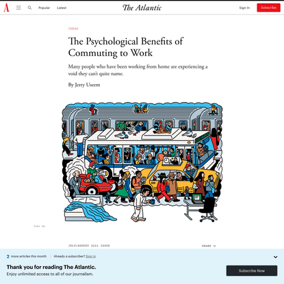 The Psychological Benefits of Commuting to Work