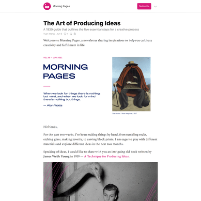 The Art of Producing Ideas