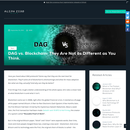 DAG vs. Blockchain: They Are Not as Different as You Think. - Aleph Zero Foundation Blog
