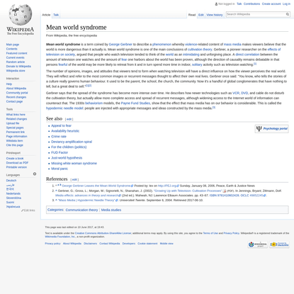 Mean world syndrome - Wikipedia