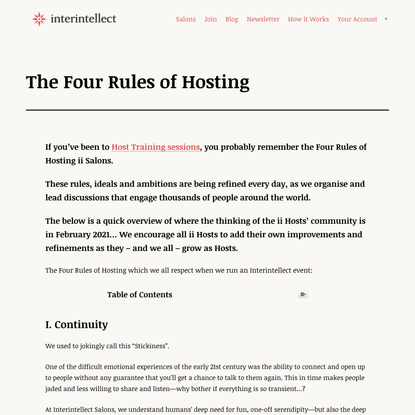The Four Rules of Hosting - Interintellect