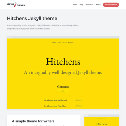 Hitchens – A simple theme for writers – Jekyll Themes