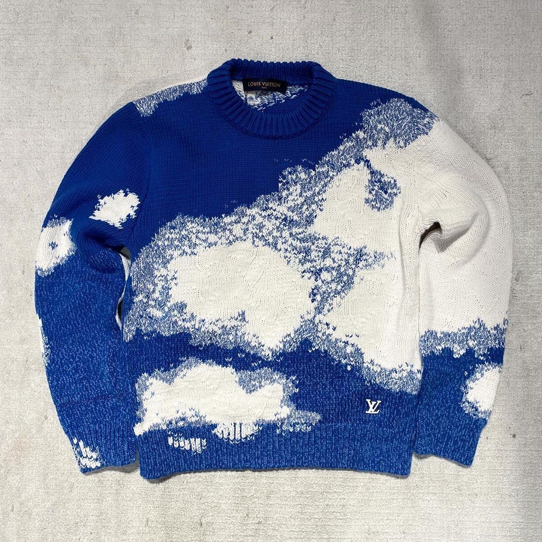 louis vuitton men’s “cloud jacquard” knit sweater, FW20