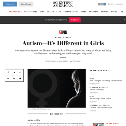Autism&amp;mdash;It’s Different in Girls