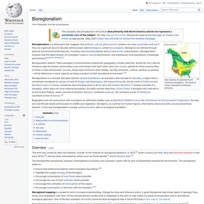 Bioregionalism - Wikipedia