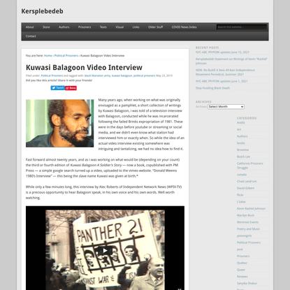 Kuwasi Balagoon Video Interview
