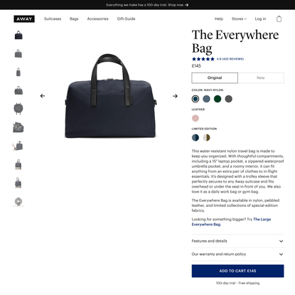 The Everywhere bag | Away: Built for modern travel