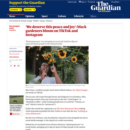 ‘We deserve this peace and joy’: black gardeners bloom on TikTok and Instagram