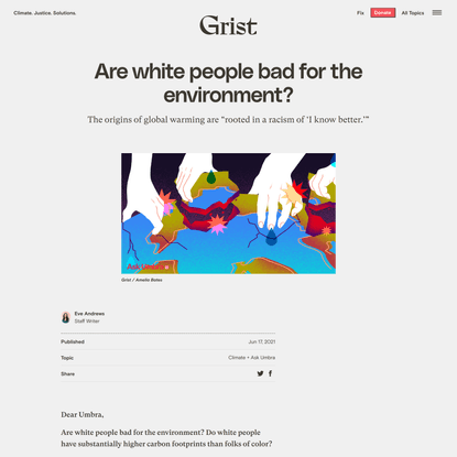 Are white people bad for the environment?