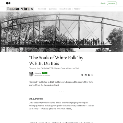 ‘The Souls of White Folk’ by W.E.B. Du Bois