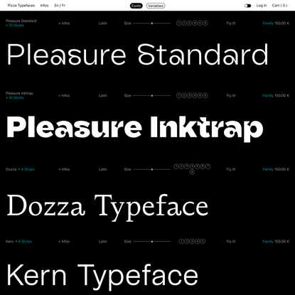 Fonts · Pizza Typefaces
