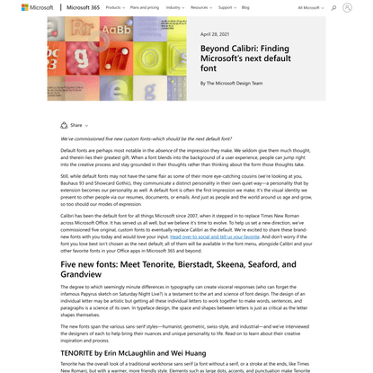 Beyond Calibri: Finding Microsoft’s next default font | Microsoft 365 Blog