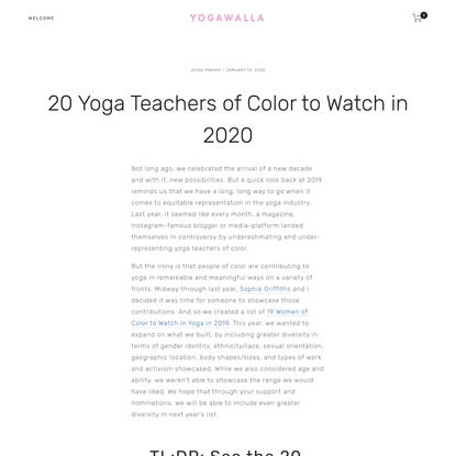 20 Yoga Teachers of Color to Watch in 2020 — Yogawalla