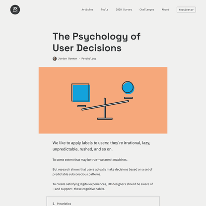 The Psychology of User Decisions