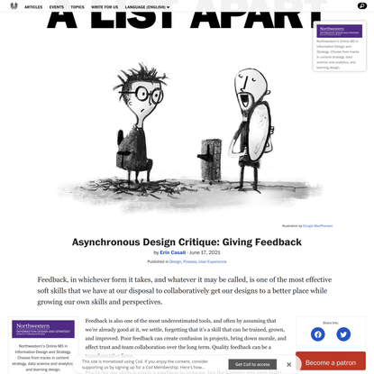 Asynchronous Design Critique: Giving Feedback