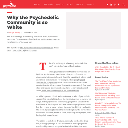 Why the Psychedelic Community is so White