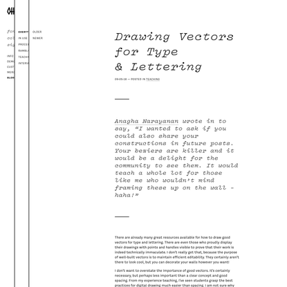 Drawing Vectors for Type &amp; Lettering | OH no Type Company