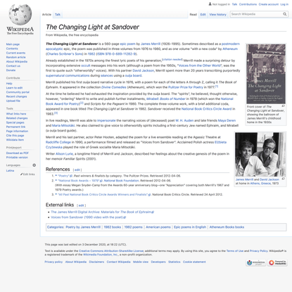 The Changing Light at Sandover - Wikipedia