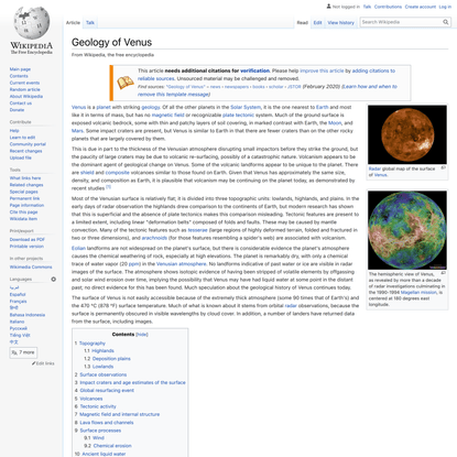 Geology of Venus - Wikipedia