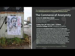 John Paul Ricco's Lecture: "The Commerce of Anonymity"