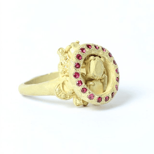 frame around two gems as ring
