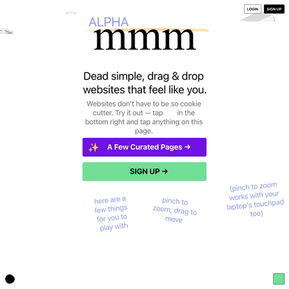 mmm.page | dead simple, drag &amp; drop personal websites