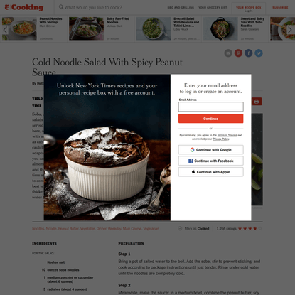 Cold Noodle Salad With Spicy Peanut Sauce Recipe