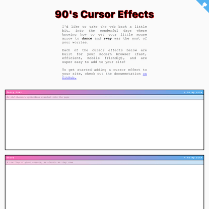 90’s Cursor Effects